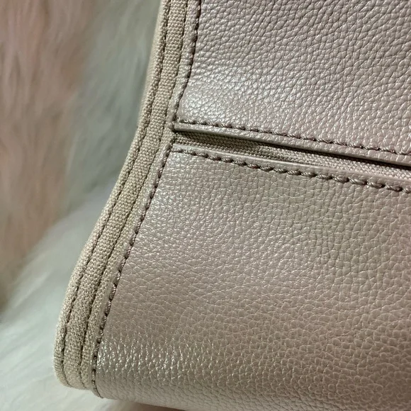 EUC🔥Tory Burch ELLA Leather and Canvas French Gray Tote, Style #41159501-036 - Picture 5 of 7